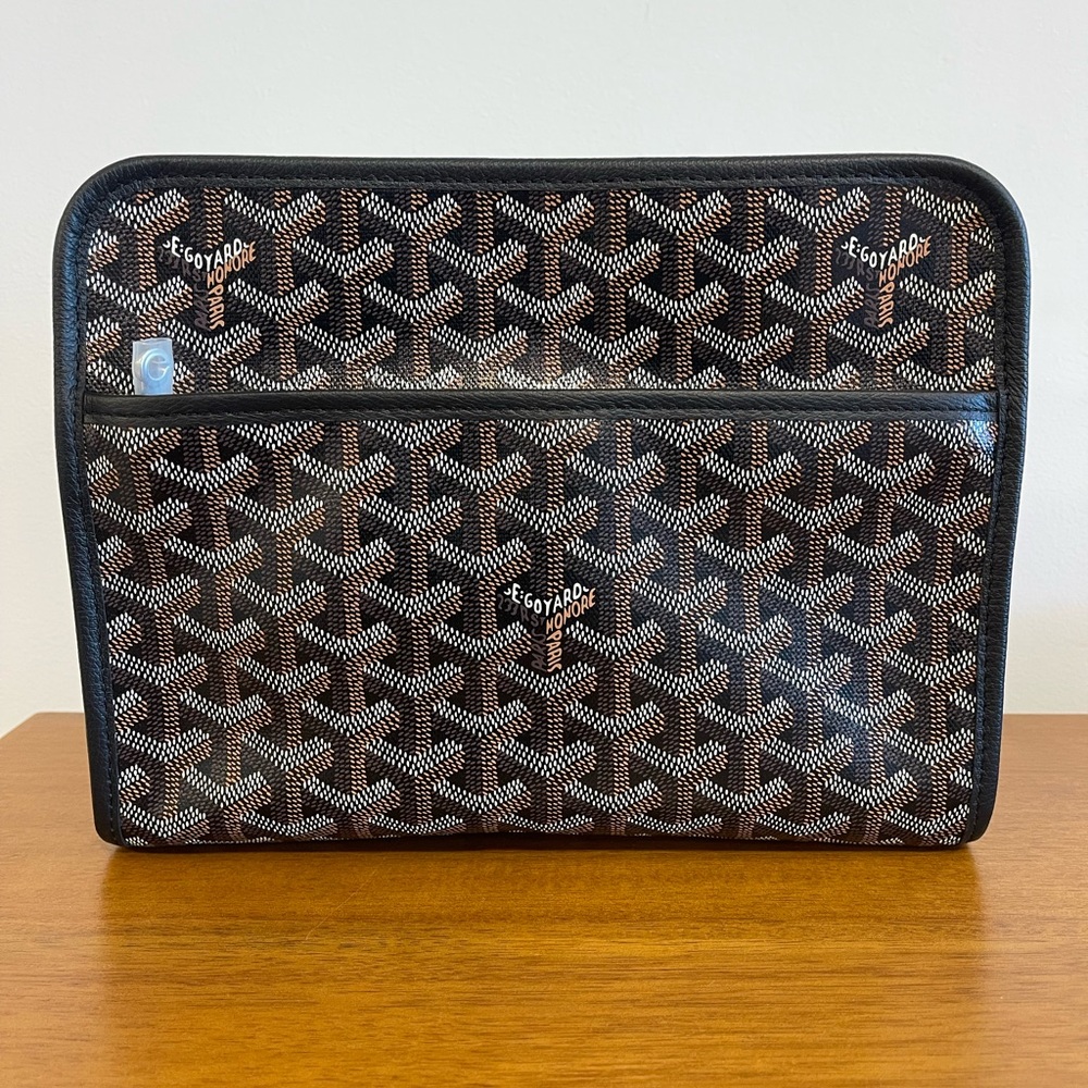 NEW NWT Authentic Goyard Jouvence MM Toiletry  Bag Black Clutch Bag